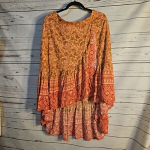 Rustydusty‎ Floral SKIRT  in Peach and Olive